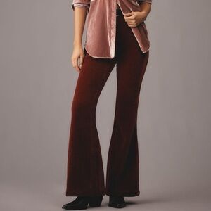 Anthropologie Chenille Flared Trousers